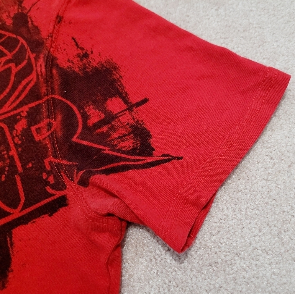 Vintage 90's NO FEAR Red T-shirt 100% Cotton Men's Size M *couple Small Holes* - Picture 5 of 11